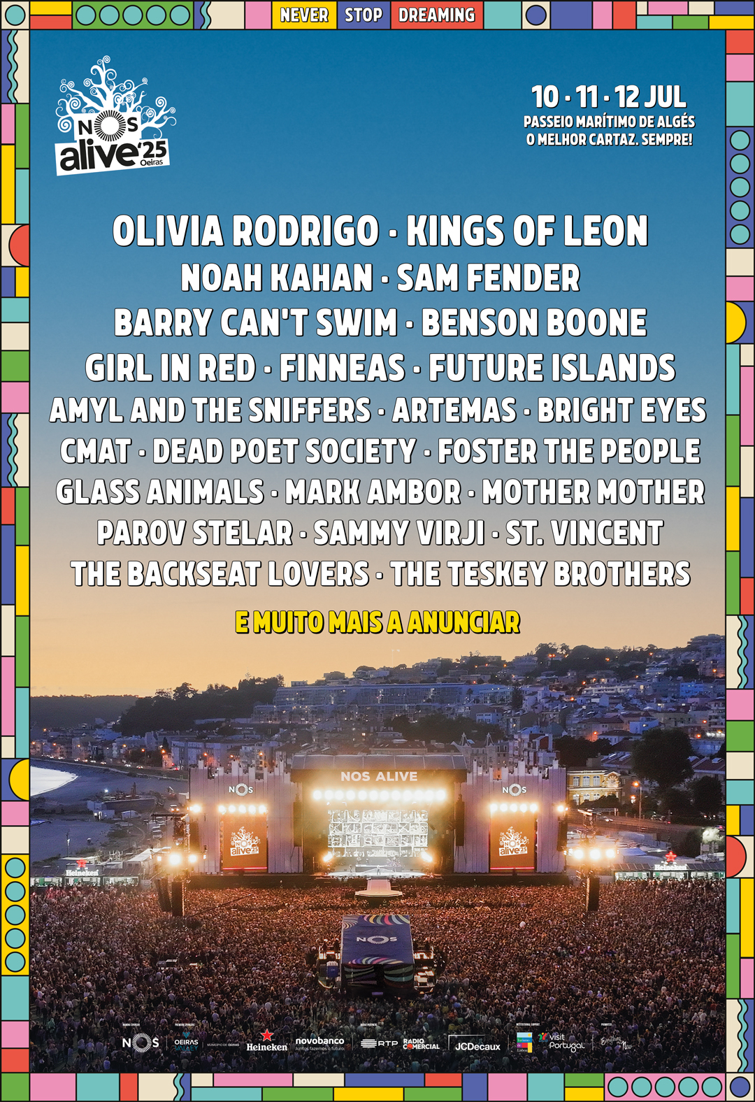 nos alive 2025 lisboa portugal cartaz lineup