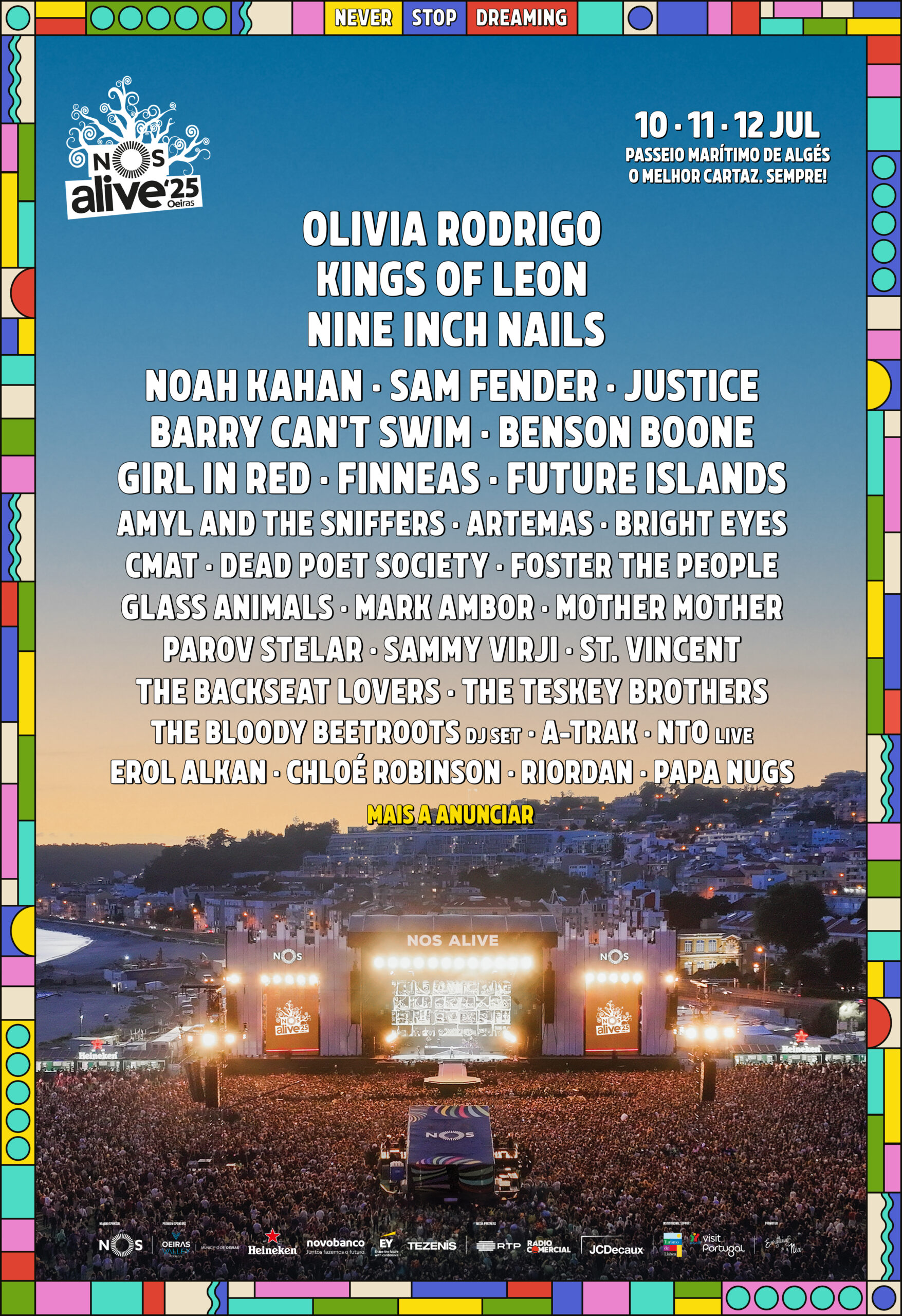 nos alive 2025 lisboa portugal cartaz lineup