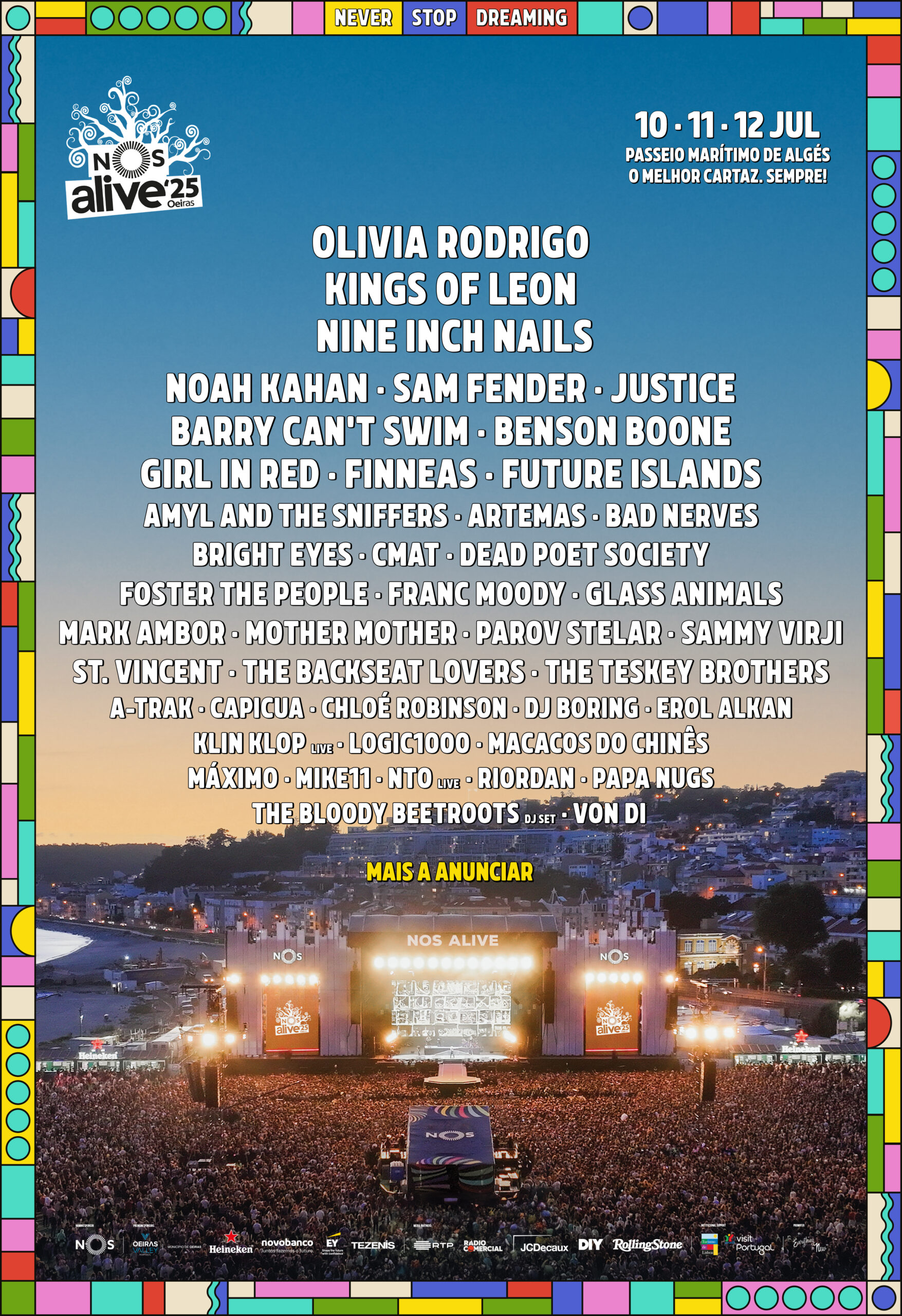 nos alive 2025 lisboa portugal cartaz lineup