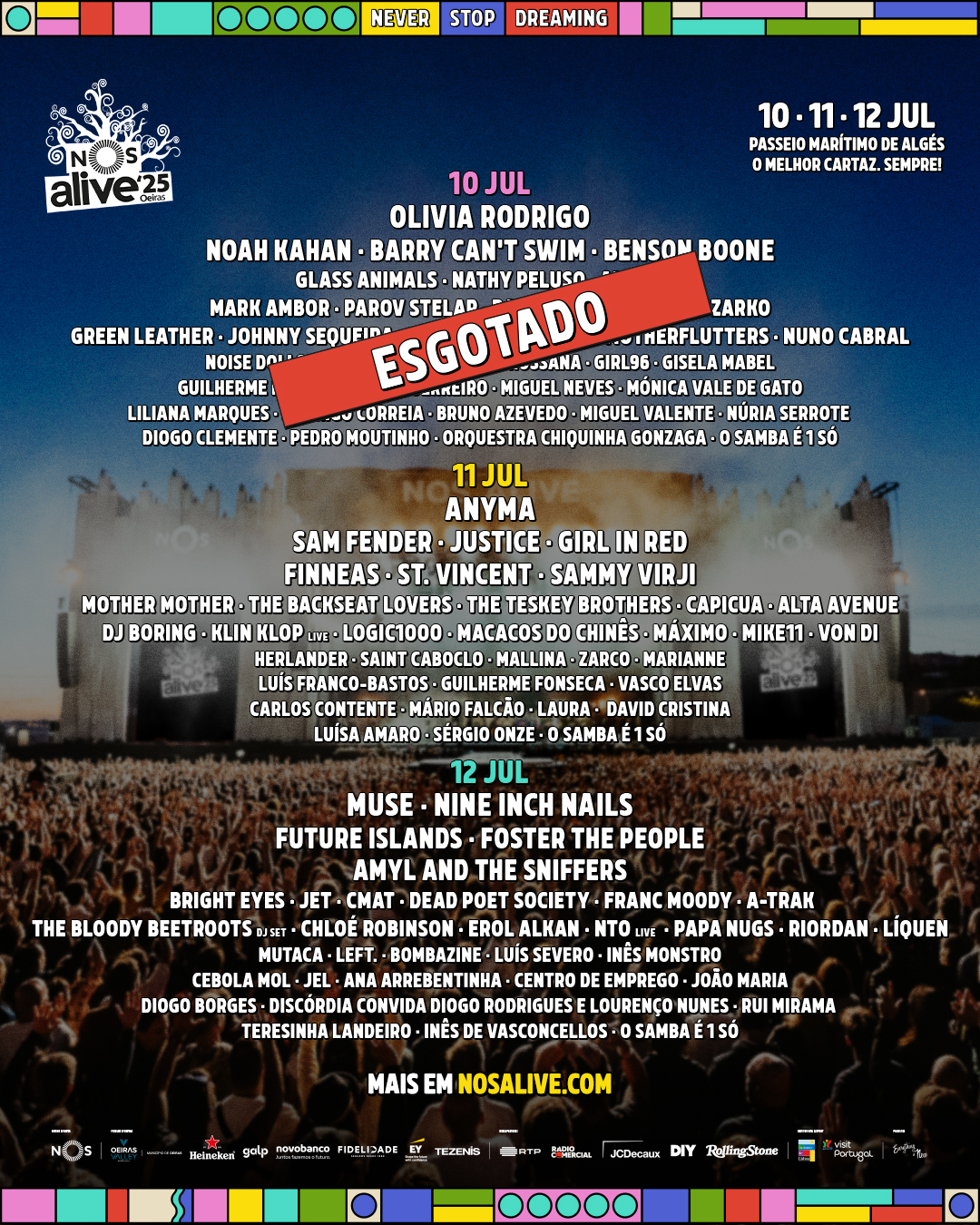 nos alive 2025 lisboa portugal cartaz lineup