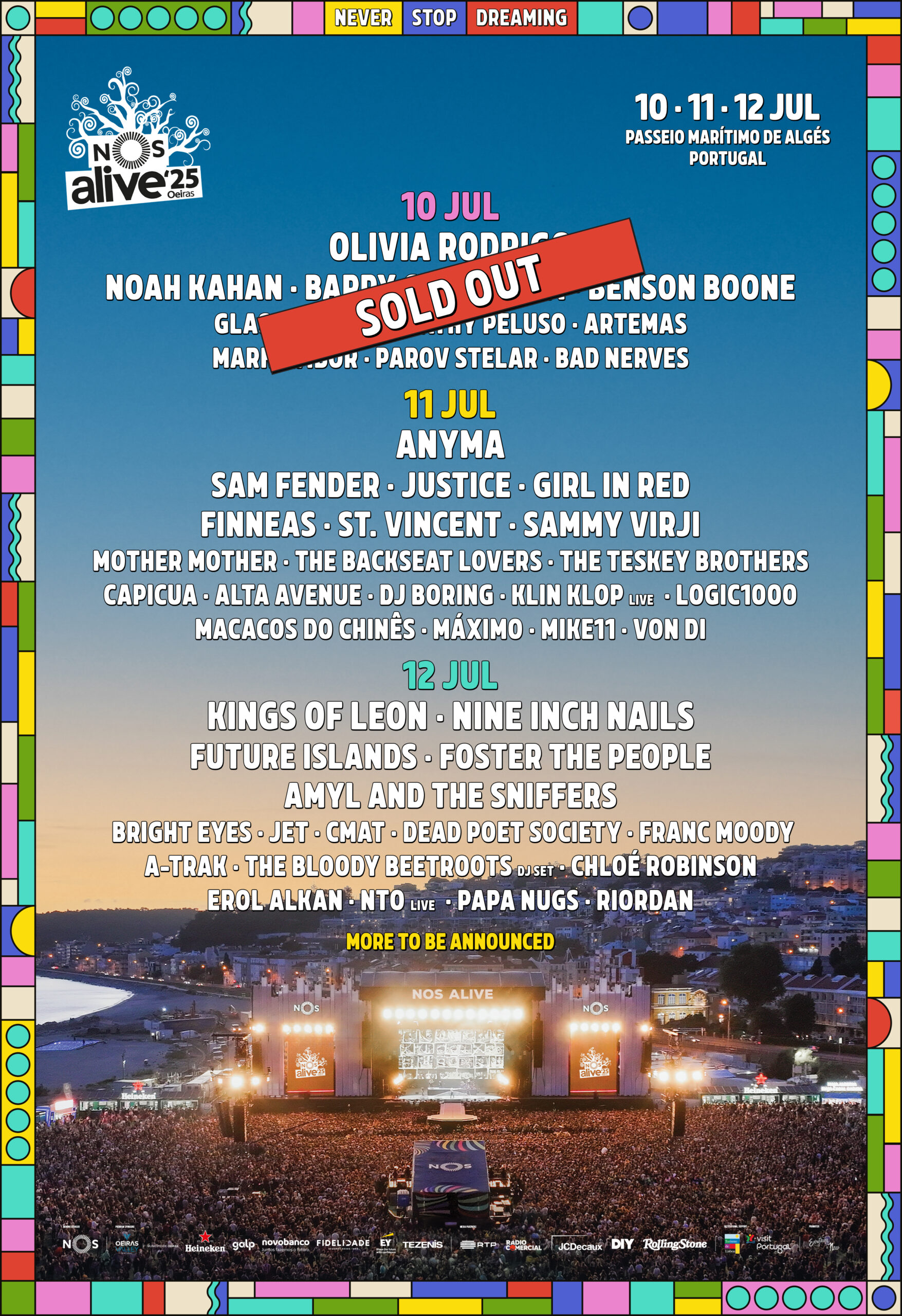 nos alive 2025 lisboa portugal cartaz lineup