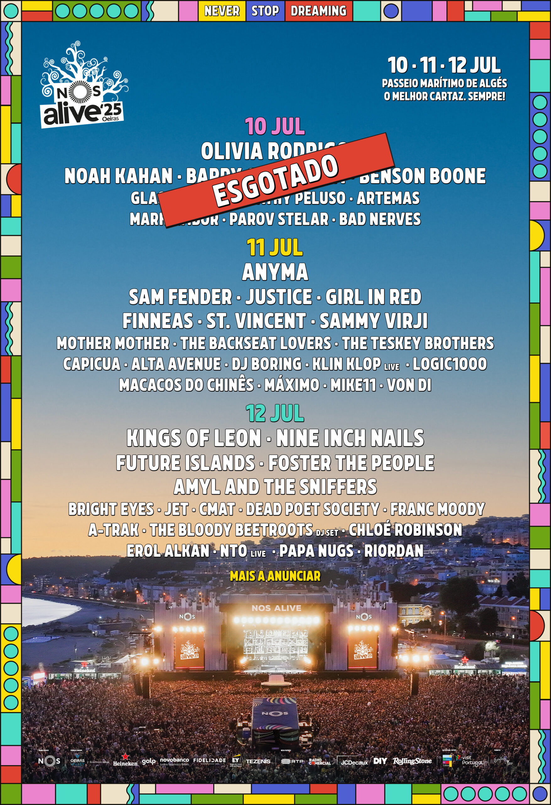 nos alive 2025 lisboa portugal cartaz lineup
