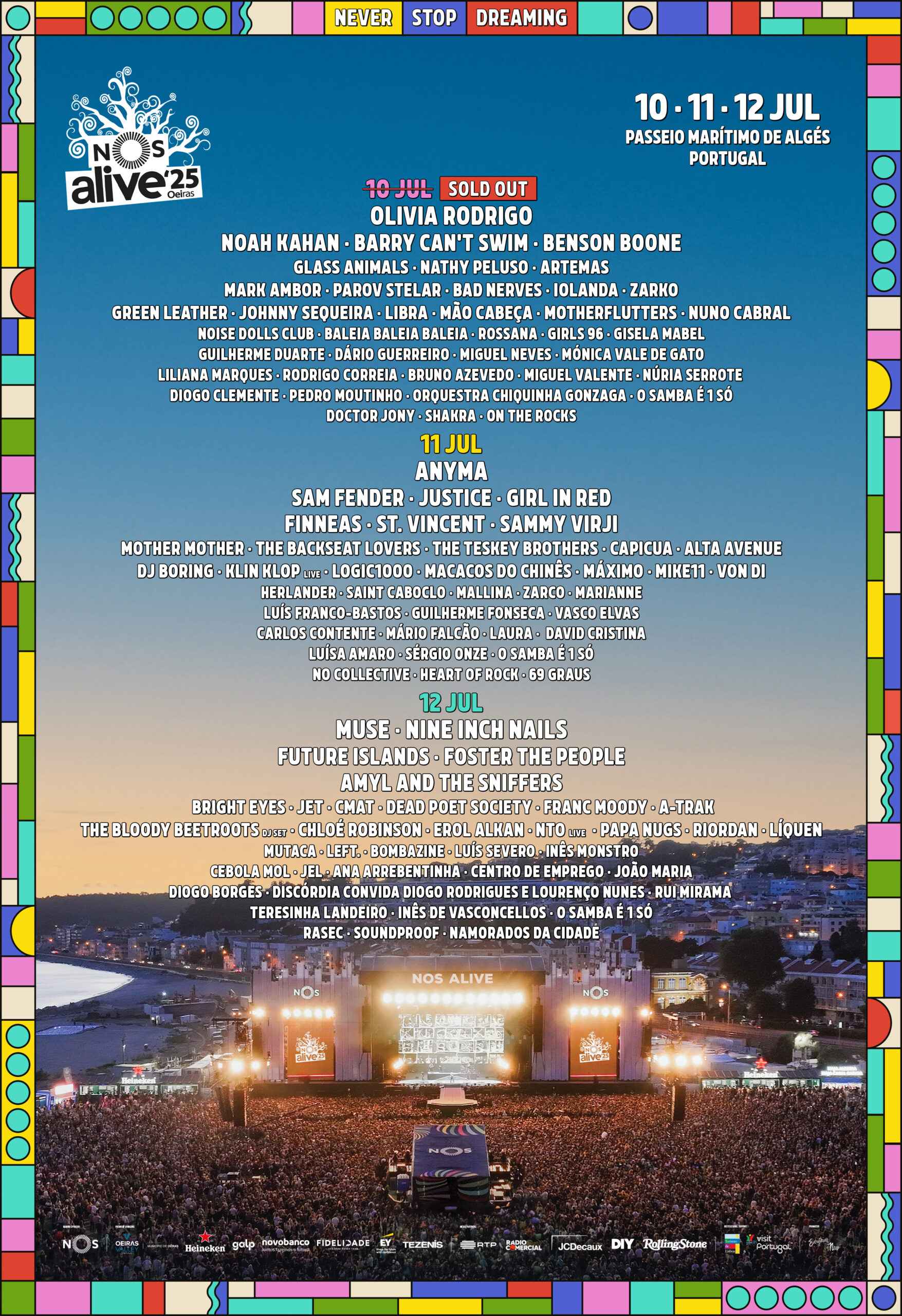 nos alive 2025 lisboa portugal cartaz lineup