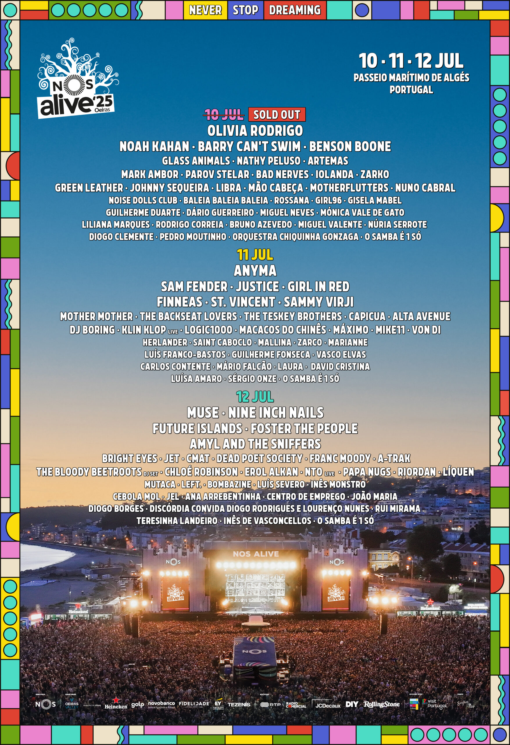 nos alive 2025 lisboa portugal cartaz lineup