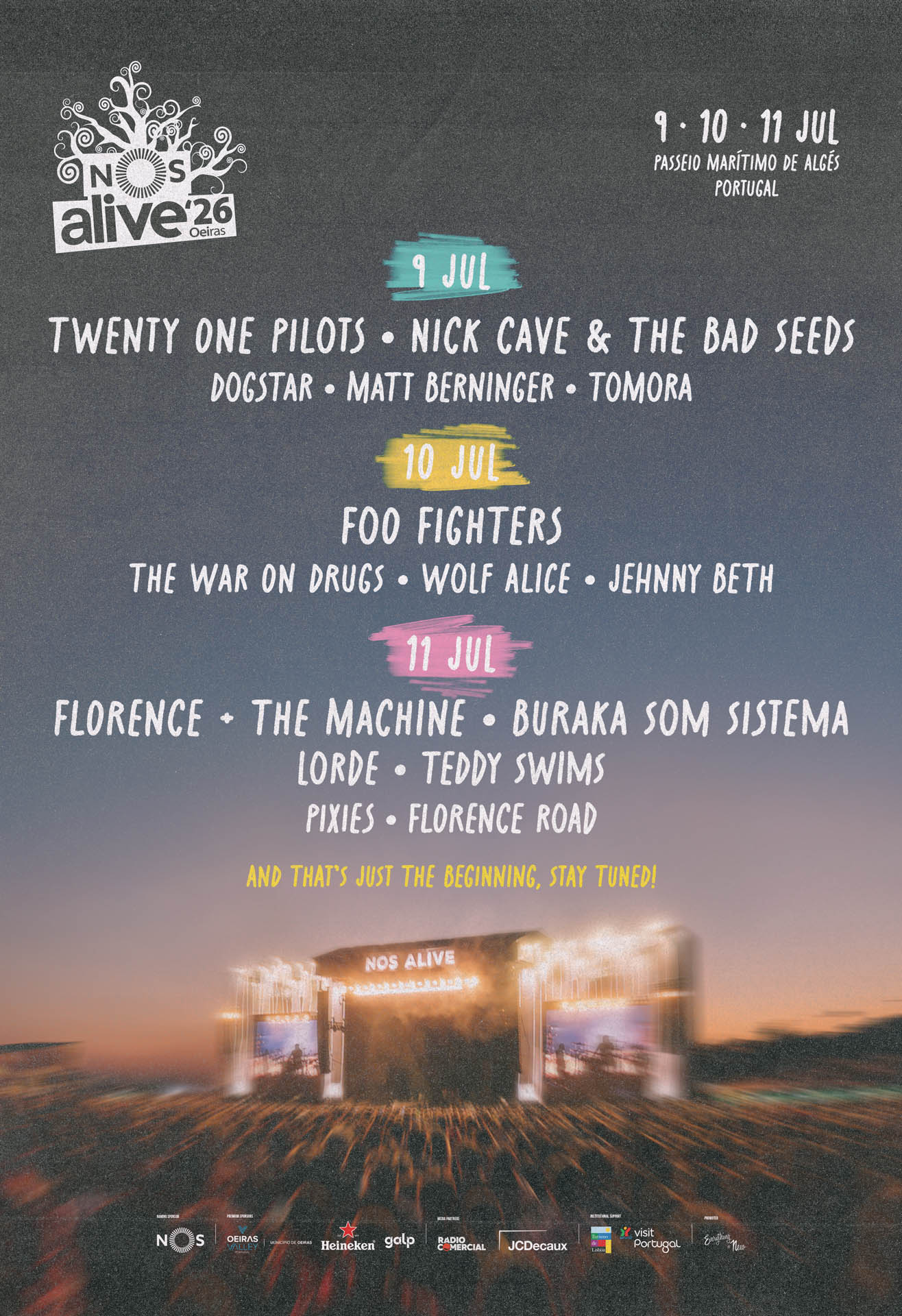 nos alive 2026 lisboa portugal cartaz lineup