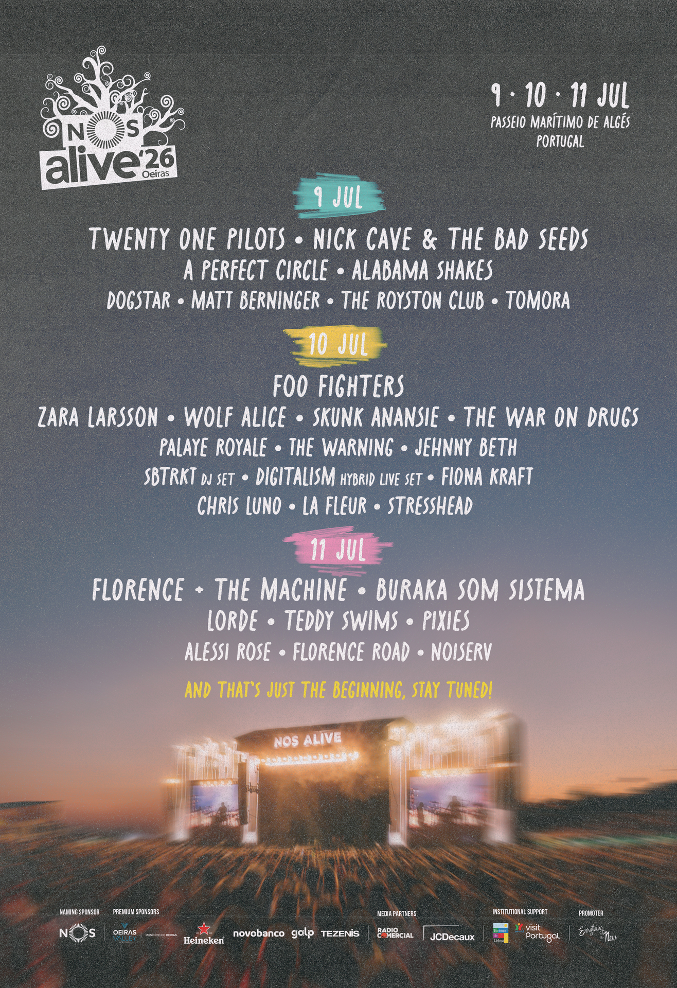 nos alive 2026 lisboa portugal cartaz lineup