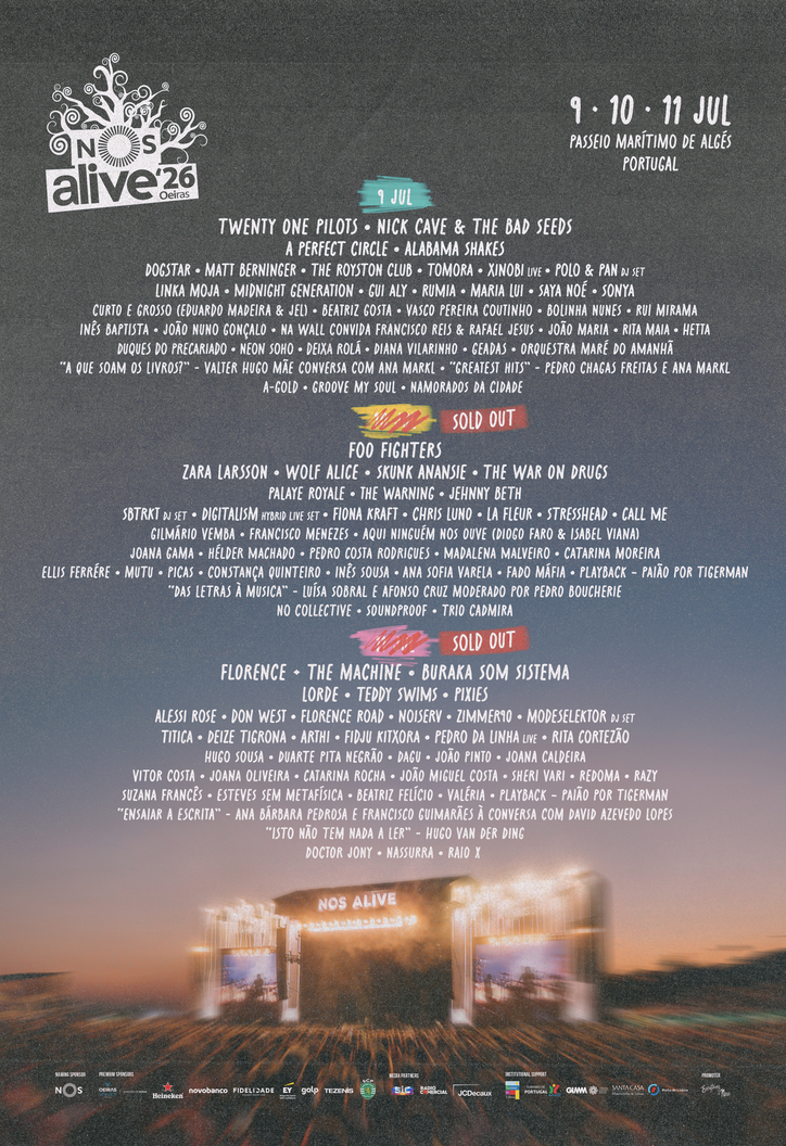Cartaz oficial do NOS Alive 2026